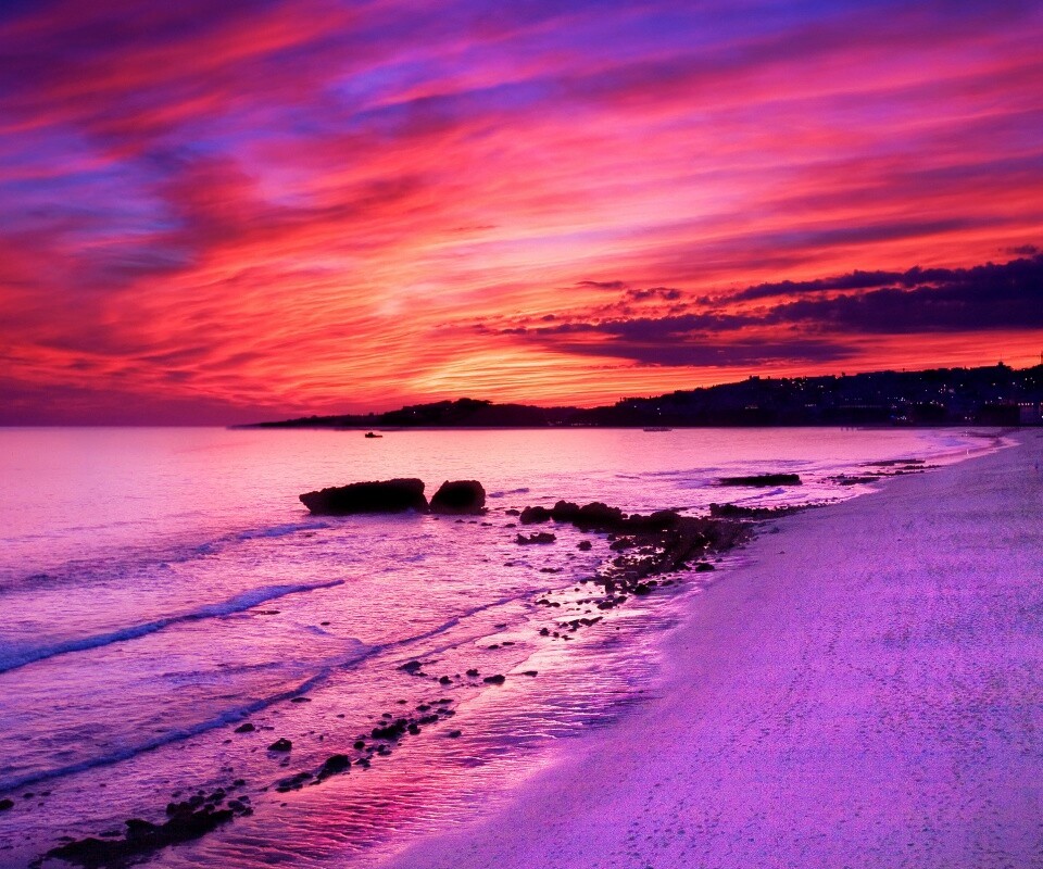 Бесподобный закат на море обои