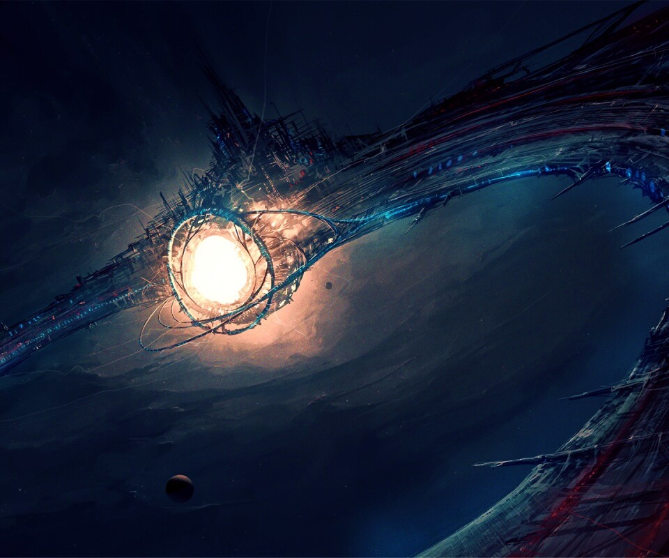 Зловещая космическая станция обои