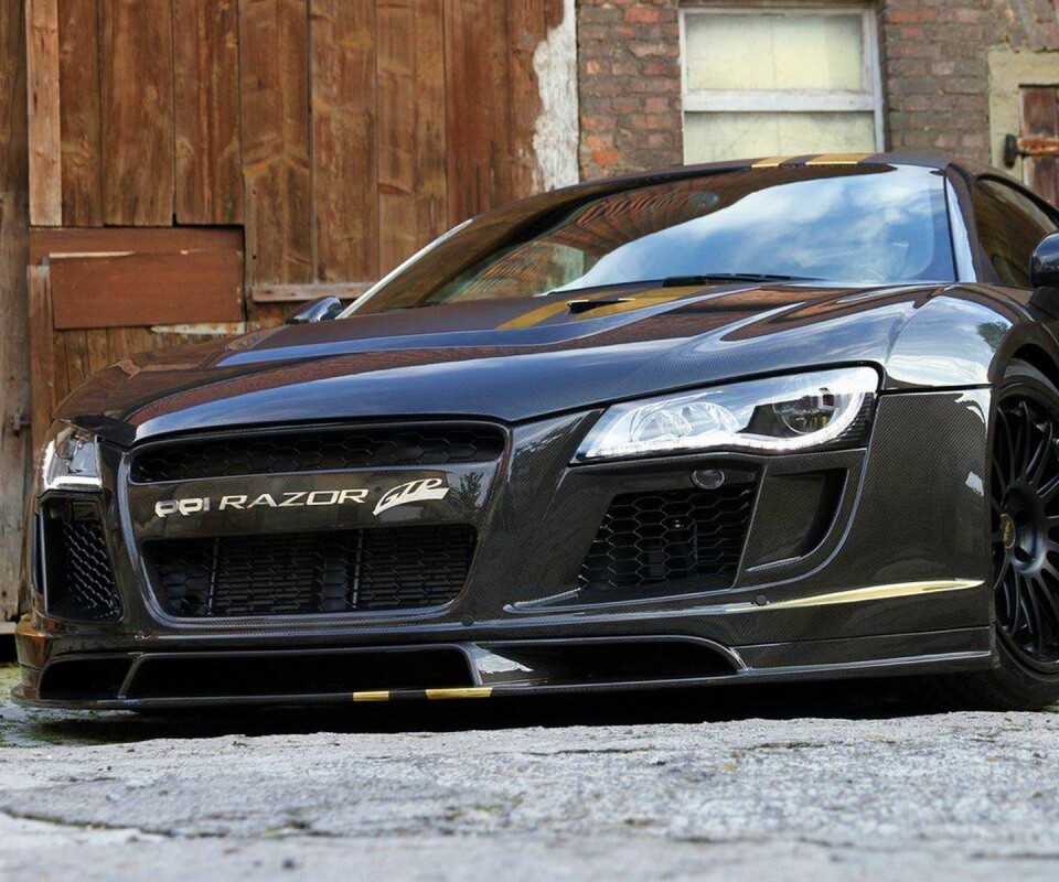 Черная Audi R8 обои