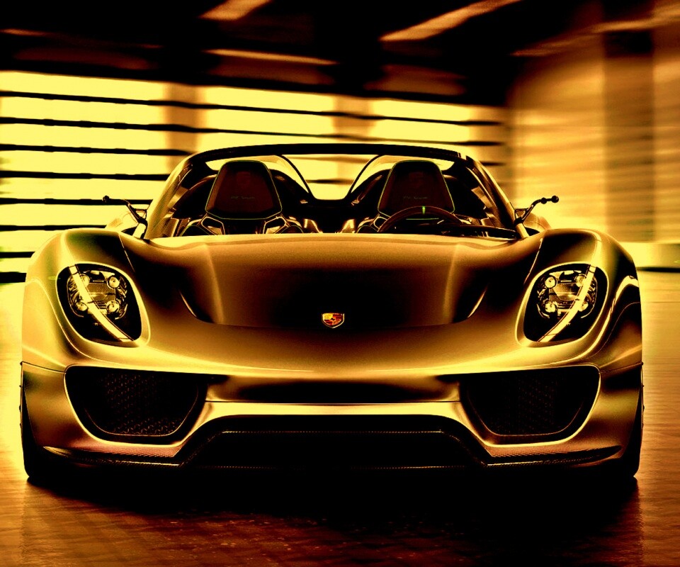 Золотой Порше обои