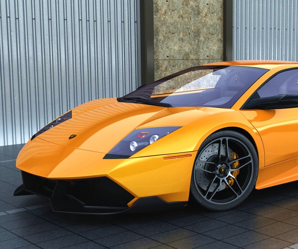 Жёлтый Ламборджини обои