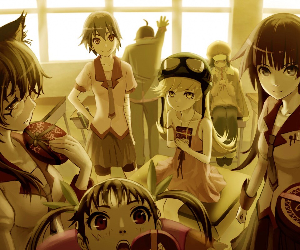 Девушки из Bakemonogatari обои