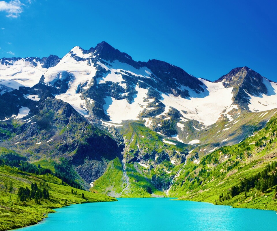 Горное озеро обои