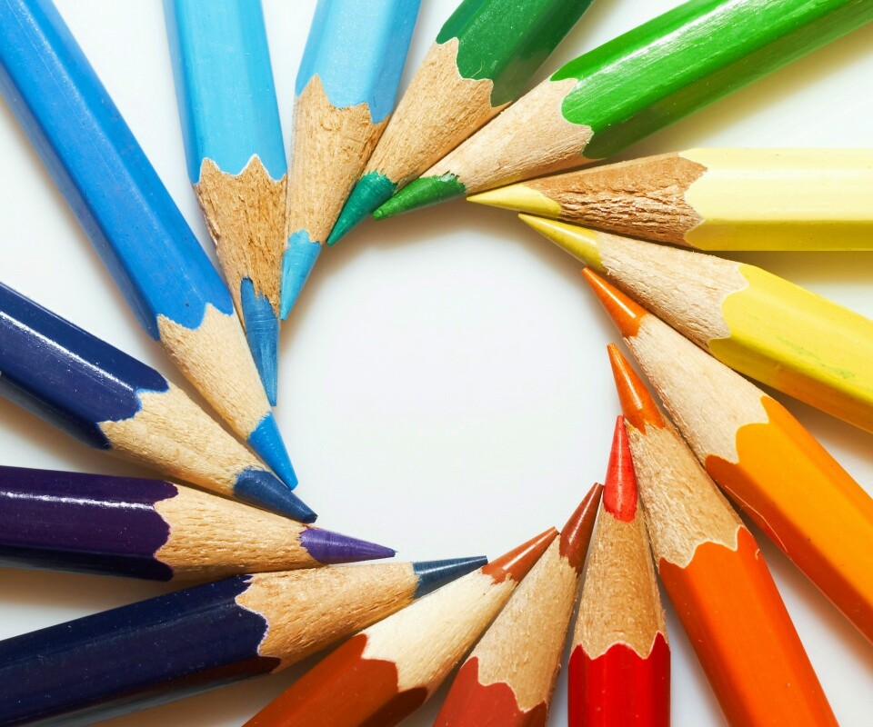 Радуга в карандашах обои