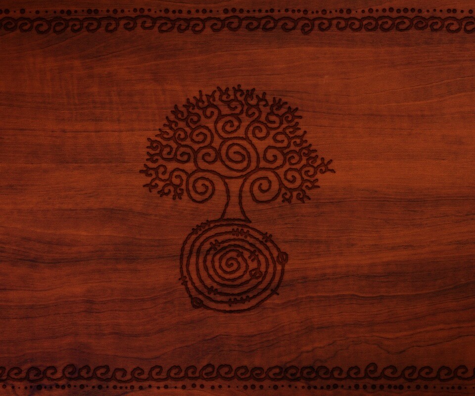 Выжженный рисунок дерева обои