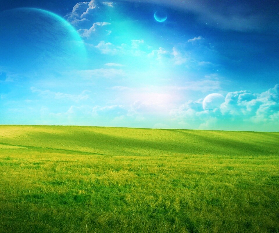 Луг на другой планете обои