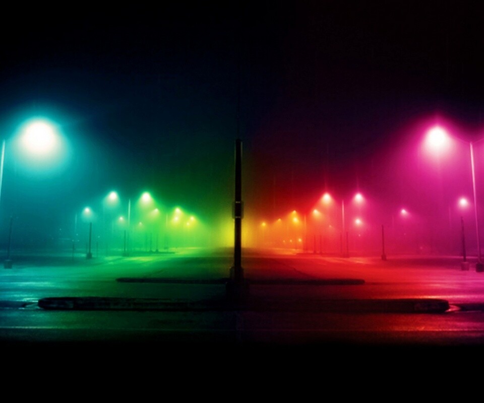 Радужные огни обои