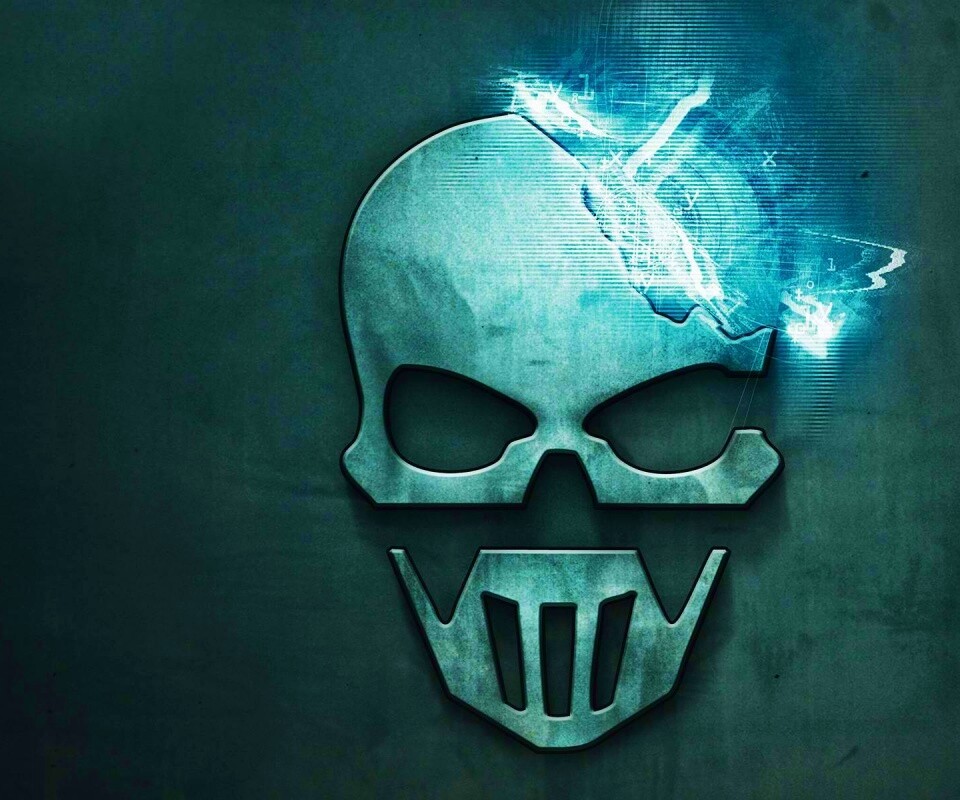 Контур стального черепа обои