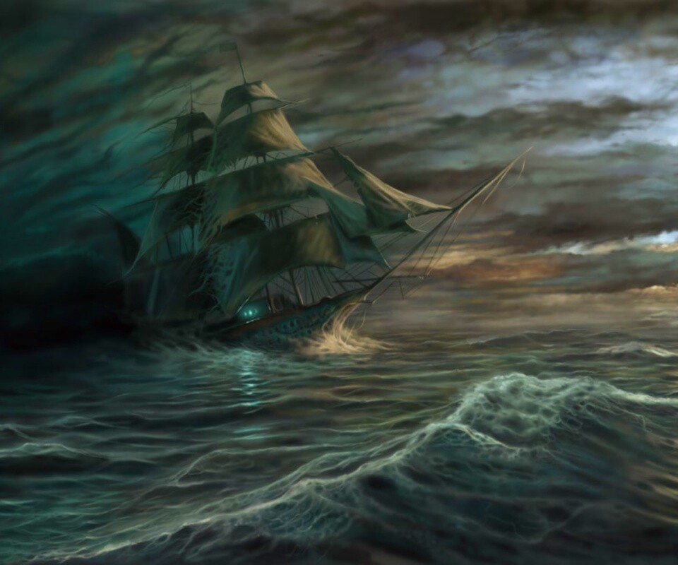Корабль призрак поднимается со дна обои