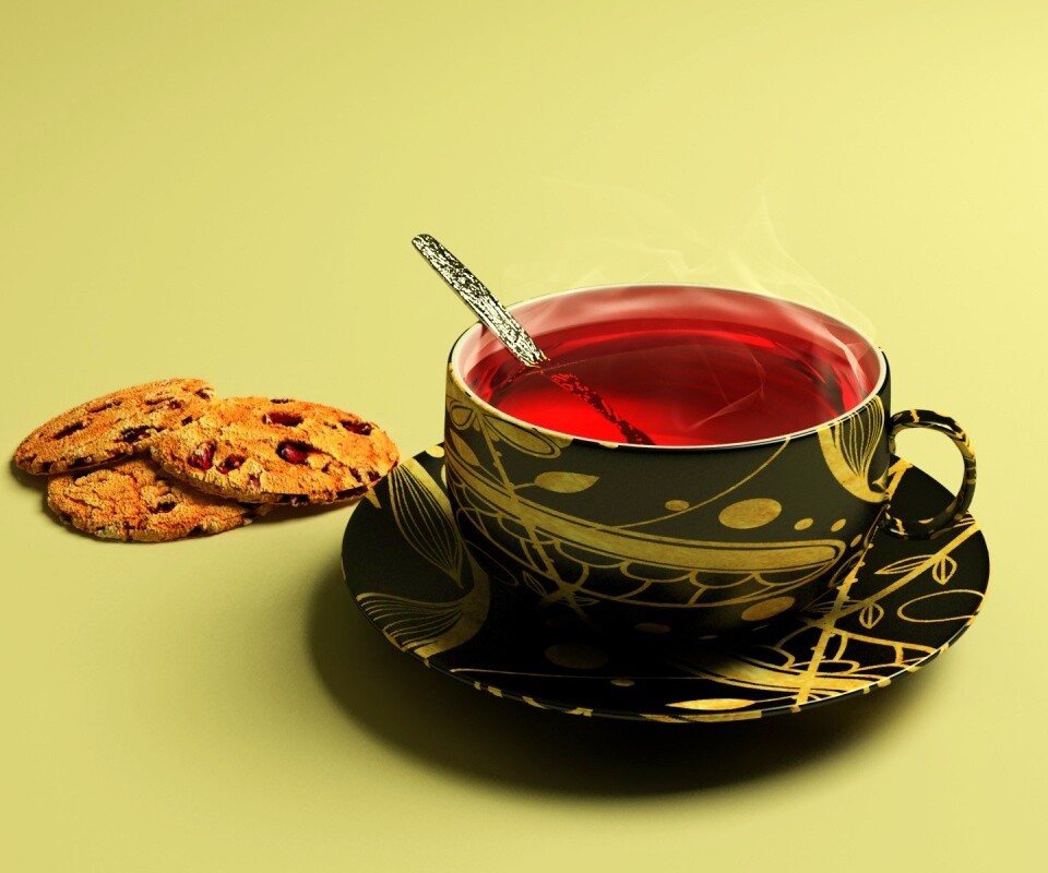 Чаек с печеньками обои