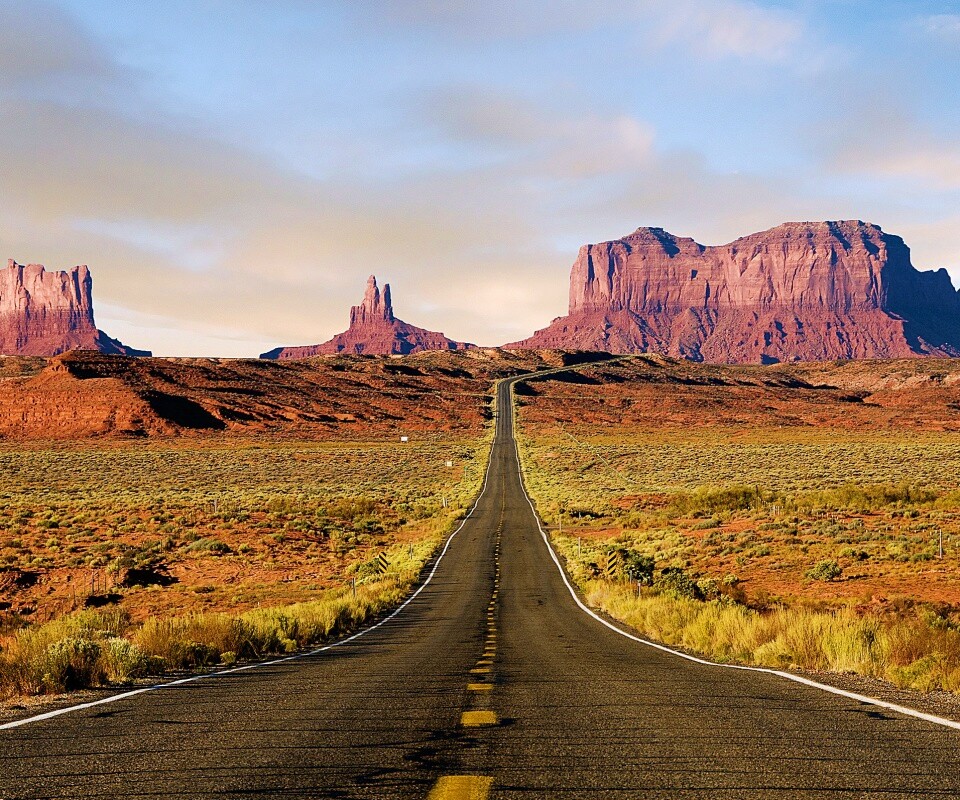 Дорога в пустыне обои