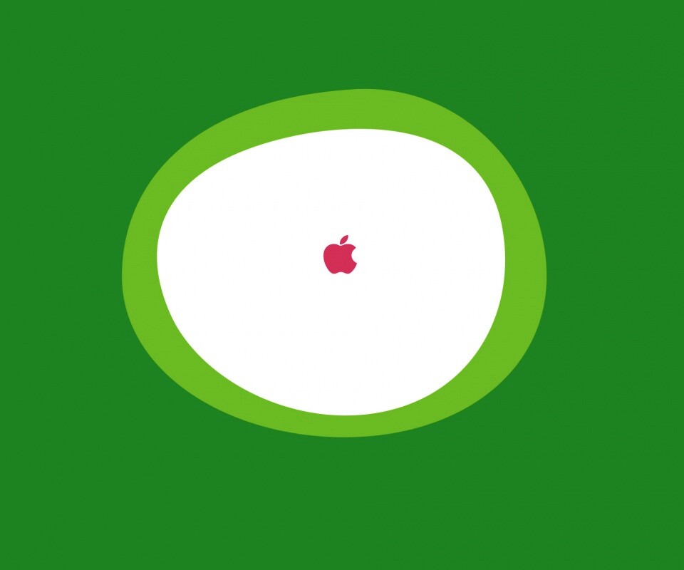 Apple в белом круге обои