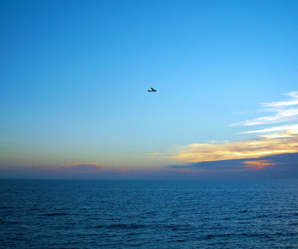 Паращий над морем обои