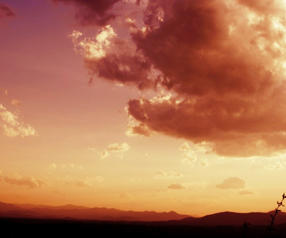 Горный закат обои