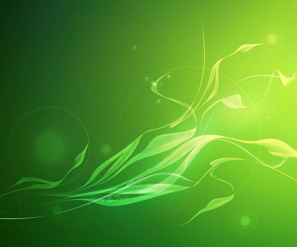Зеленые абстрактные лепестки обои