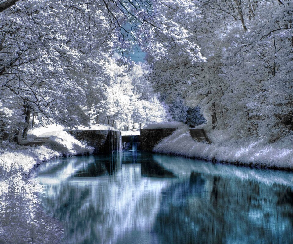 Замёрзжий канал обои