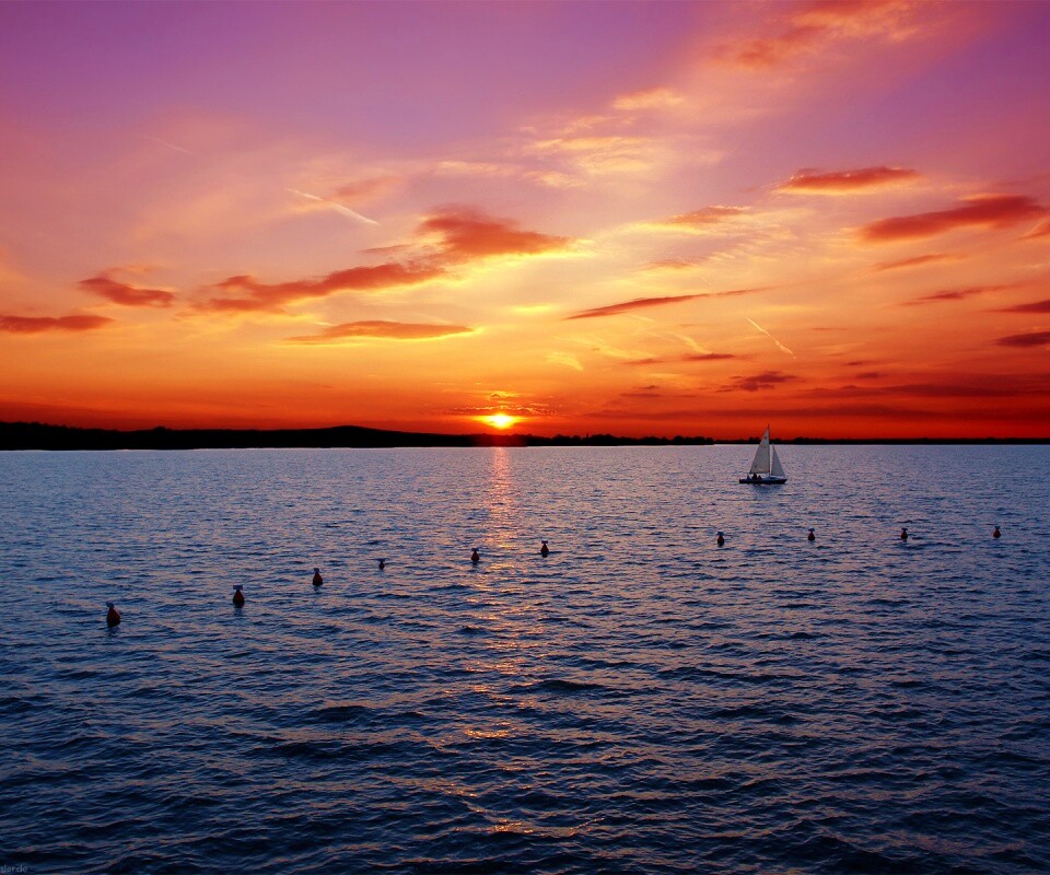 Морской закат обои