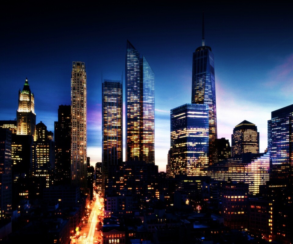 Ночной город обои