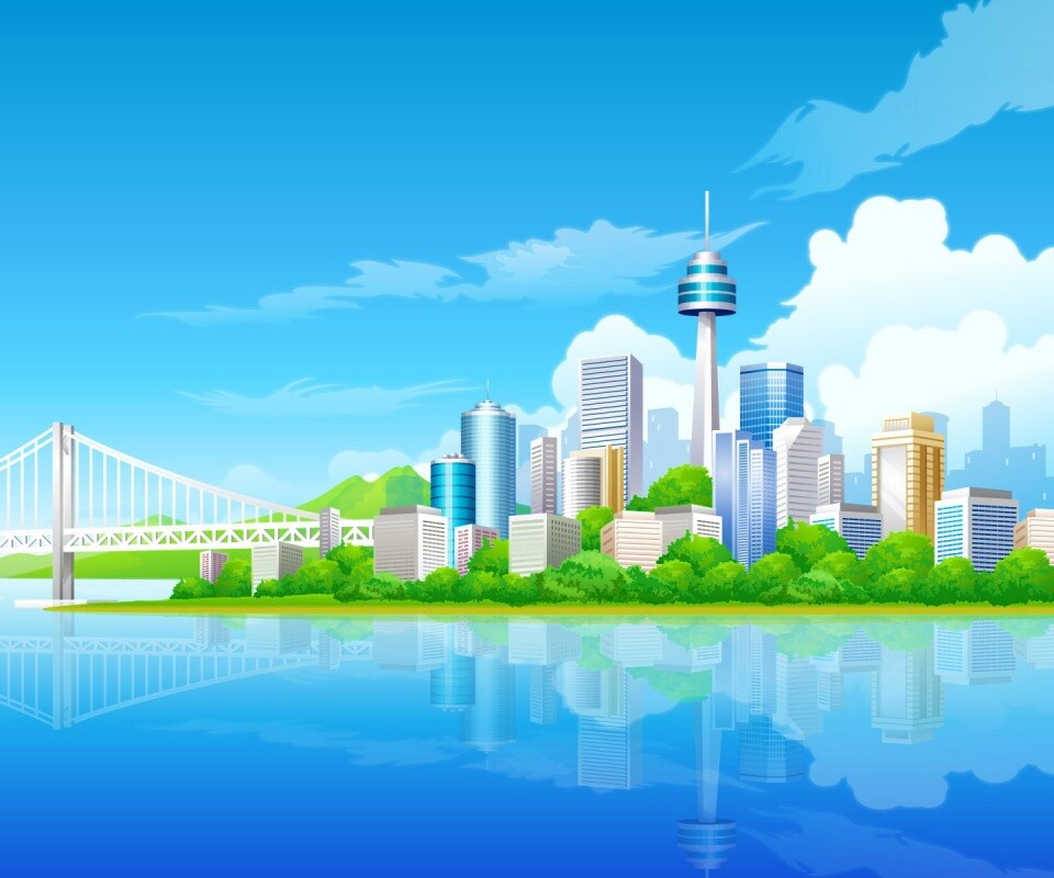 Рисунок города обои