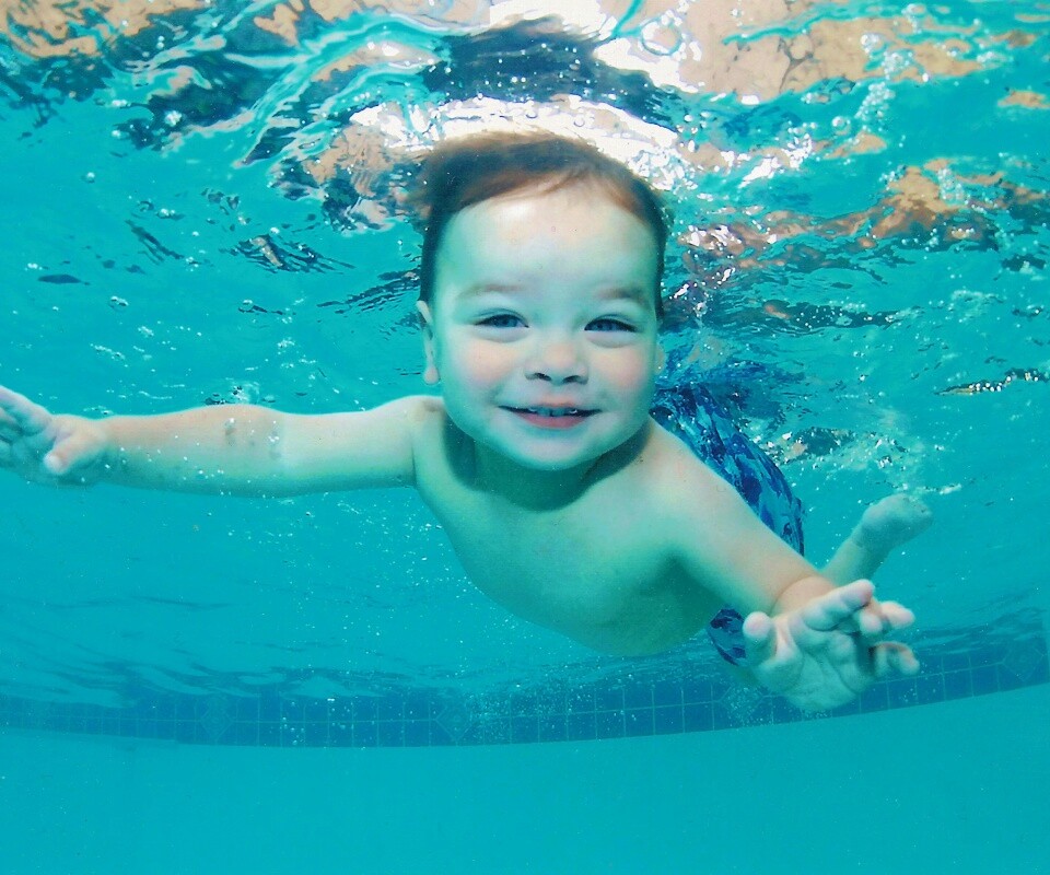 Маленький пловец обои