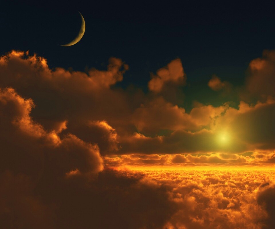 Над облаками обои