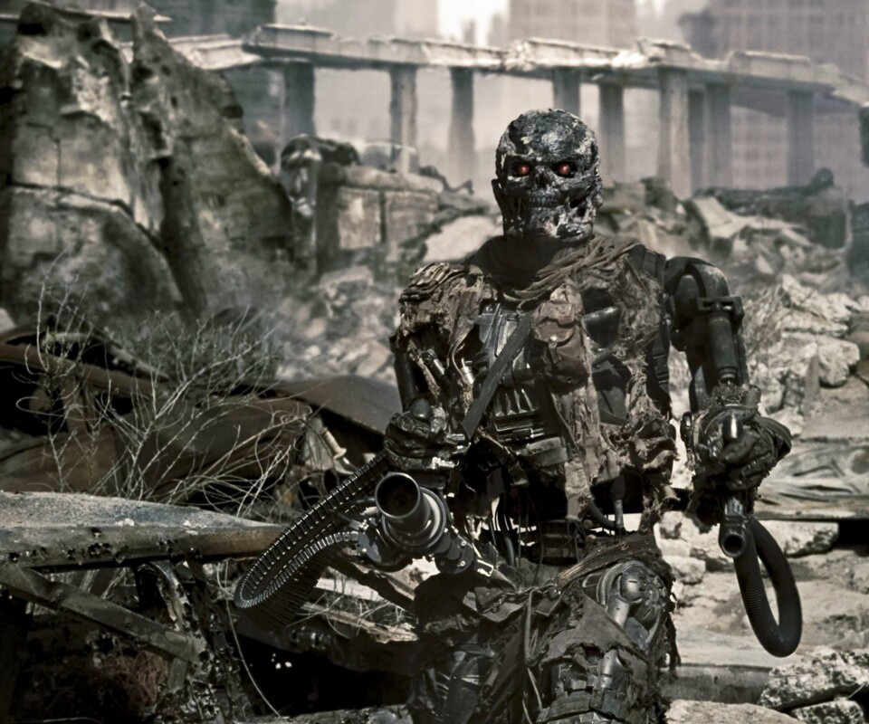 Терминатор на развалинах обои