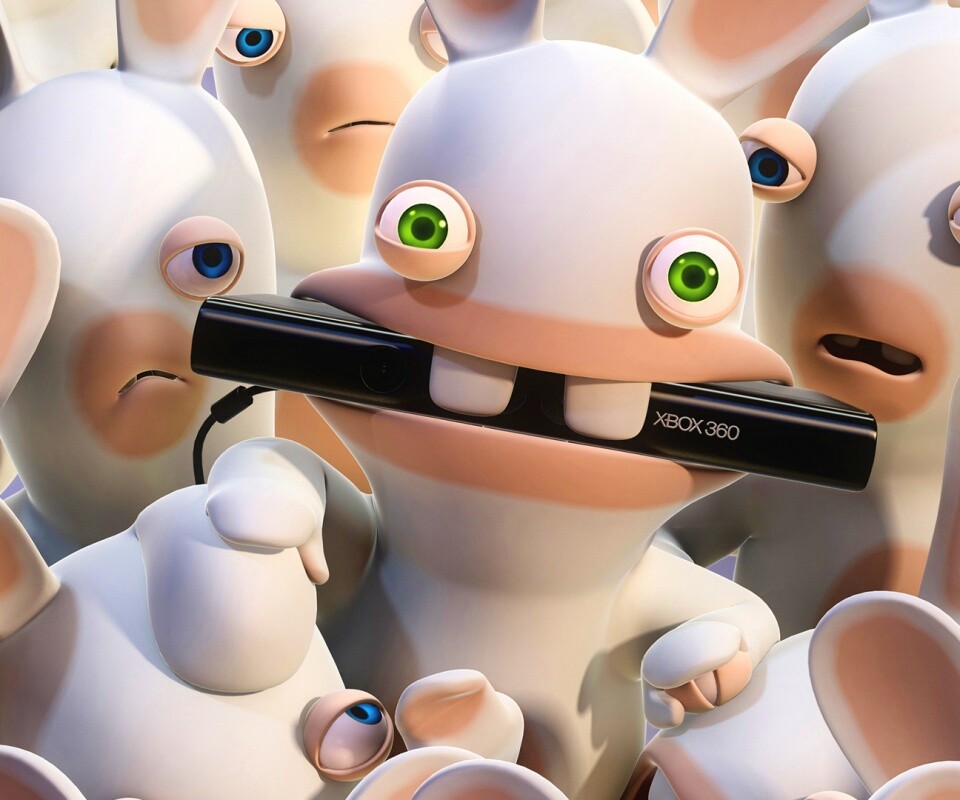 Кролик грызет кинект обои