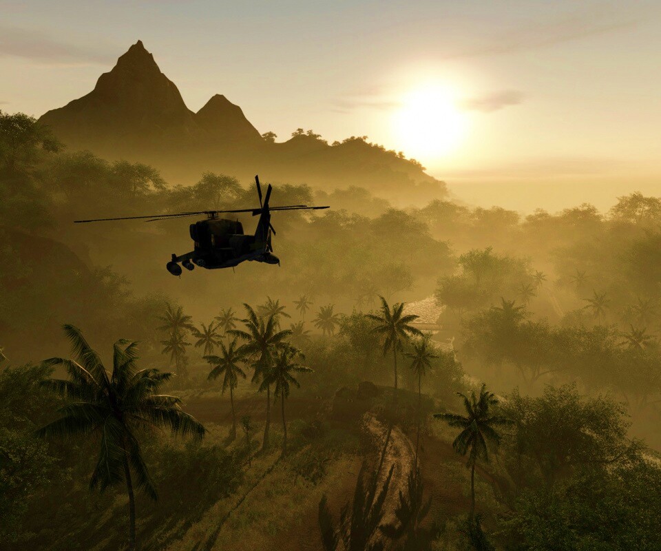 Вертолет над тропиками в crysis обои