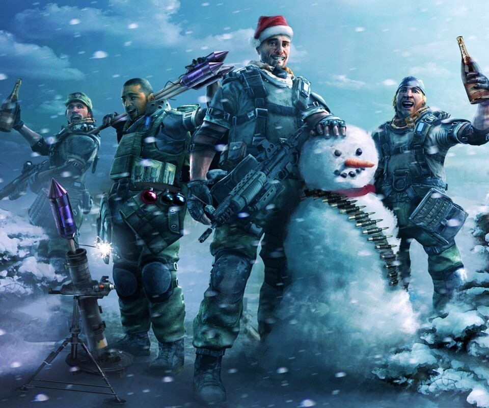 Новый год в шутере обои