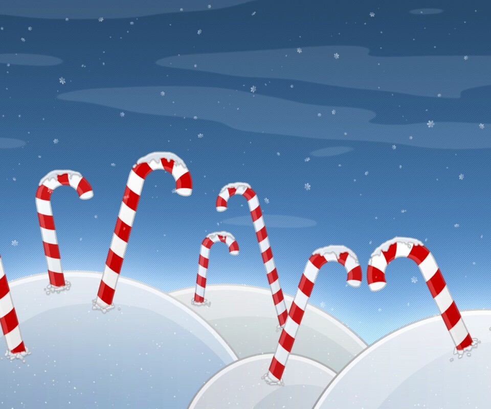 Леденцы в сугробах обои