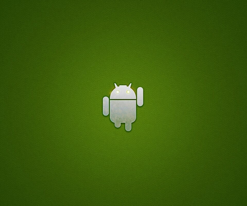 Логотип Android на зеленом фоне обои