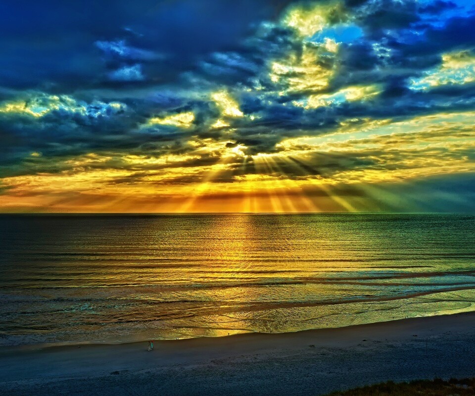 Красивый закатный берег обои