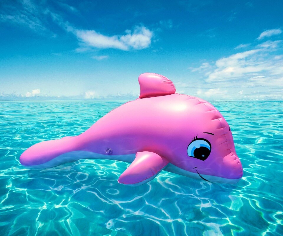 Надувной розовый дельфин обои