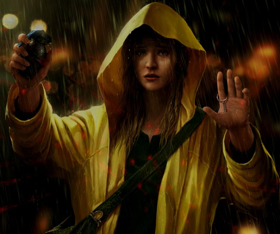 Девушка с гранатой обои