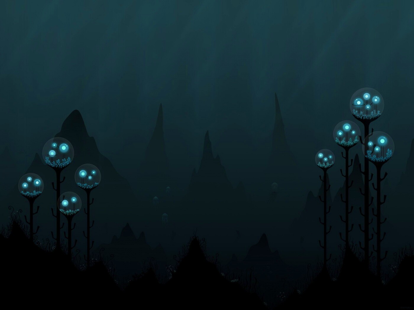 Мрачные горы обои