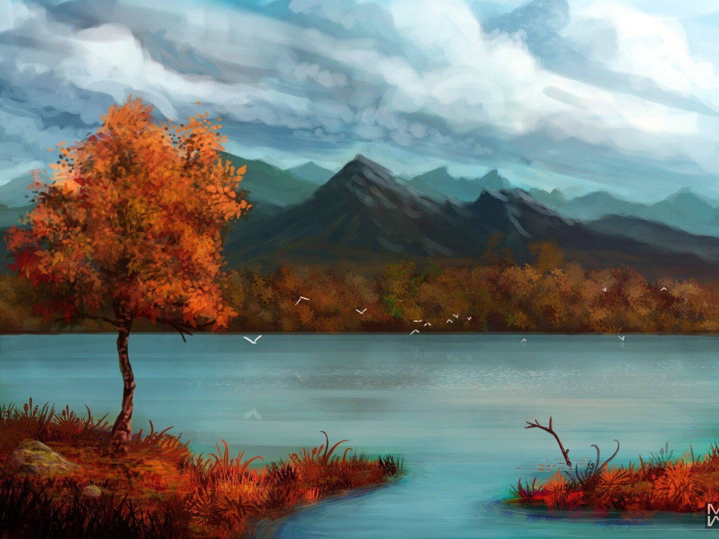 Осень в предгорье обои