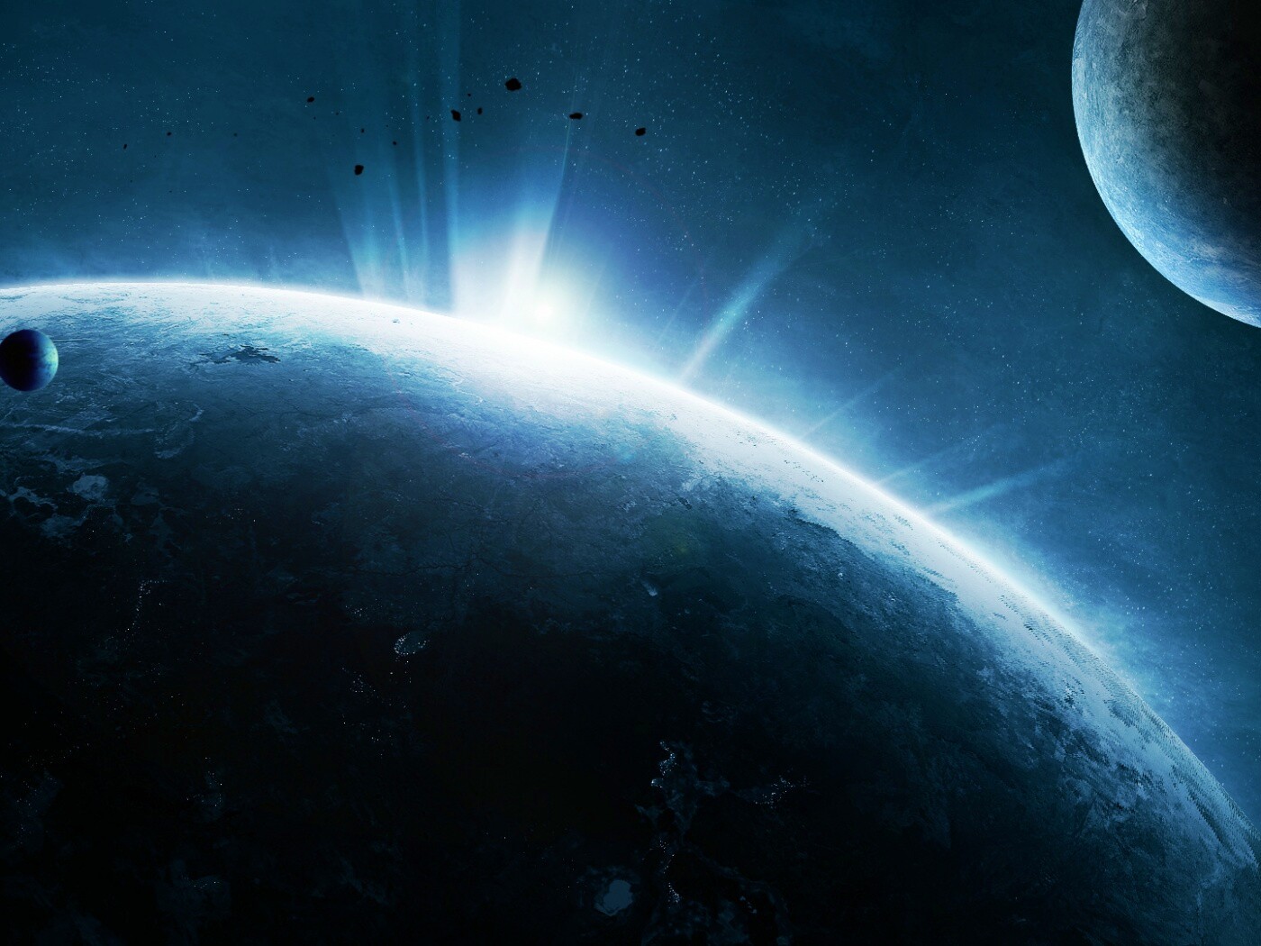 Восход над планетой обои