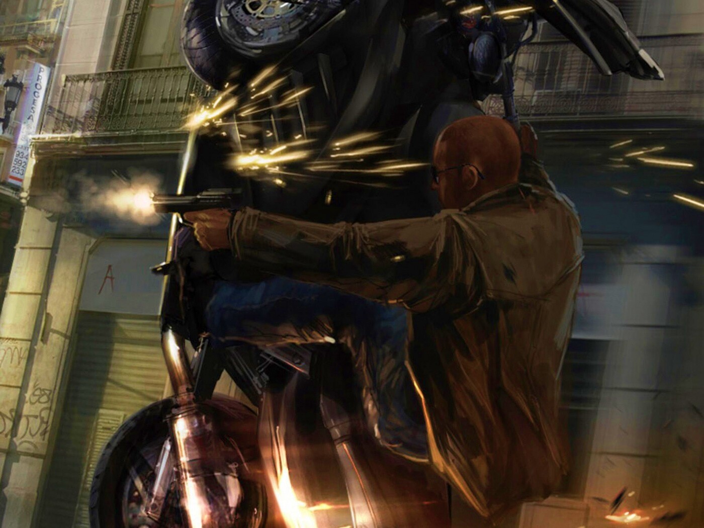 Негр на мотоцикле обои