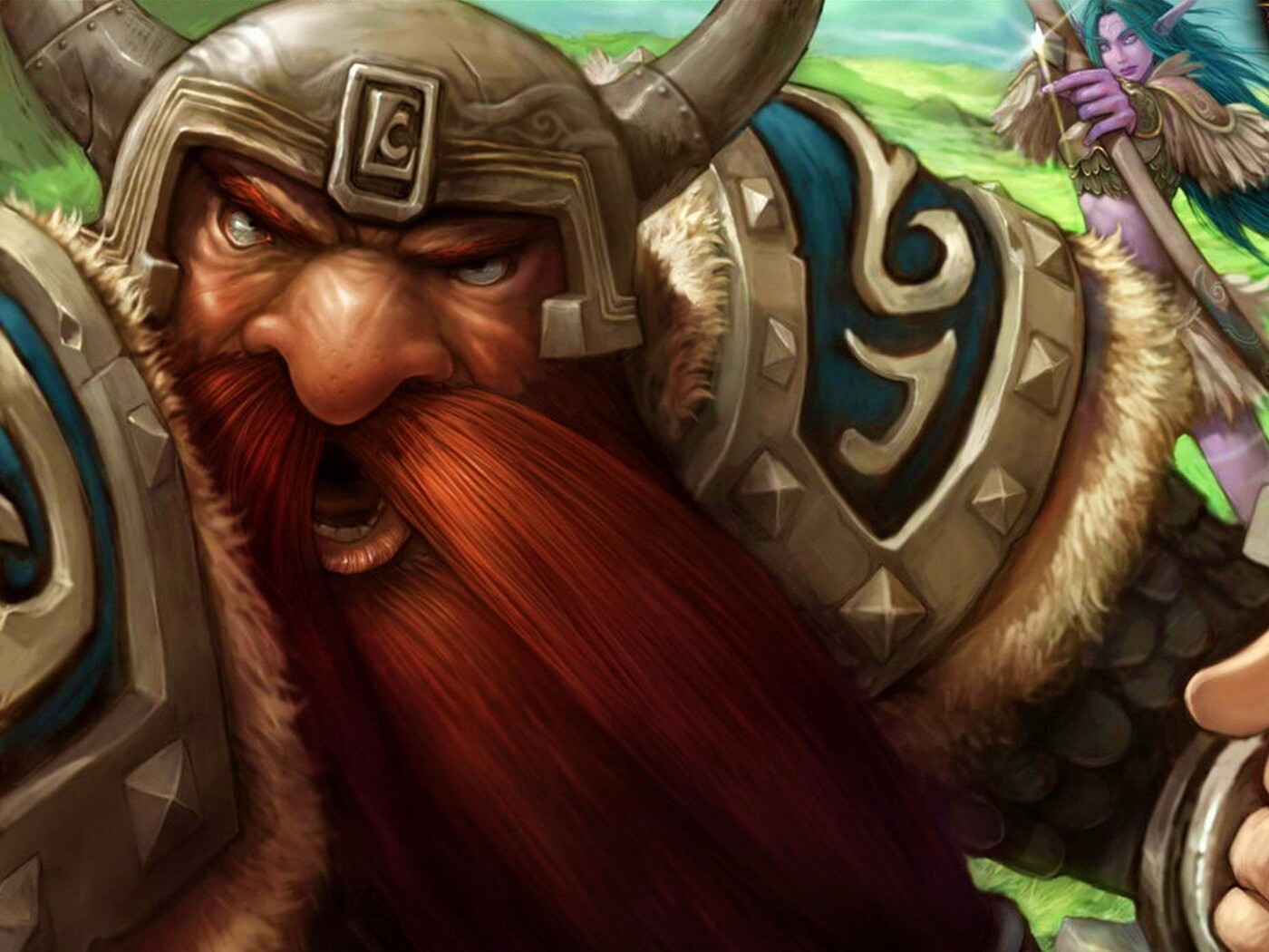 Гном убегающий от ночной эльфийки обои