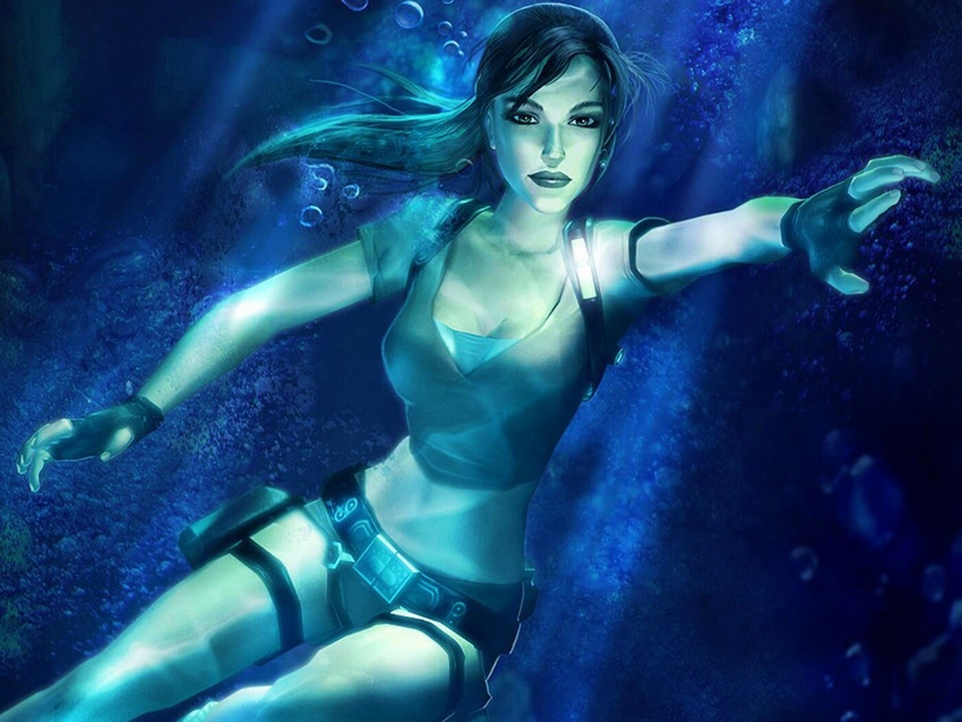 Лара под водой обои