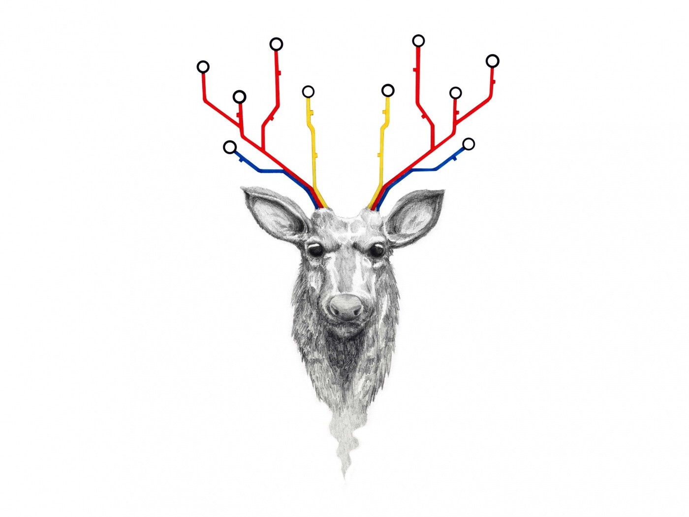 Схематичный олень обои