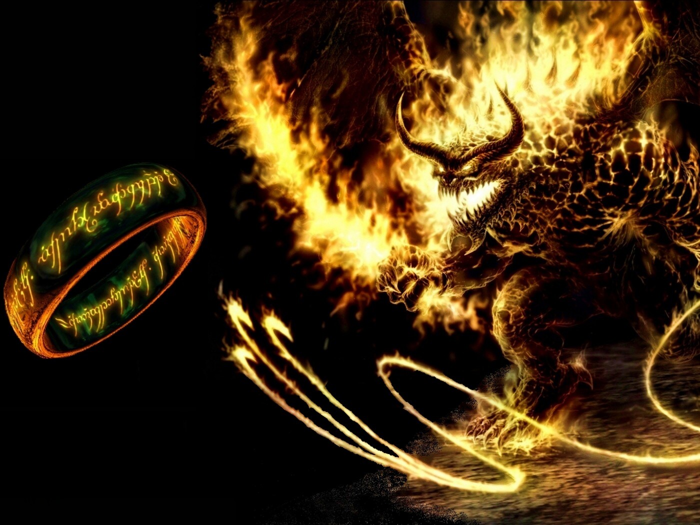 Балрог и Кольцо Всевластия обои