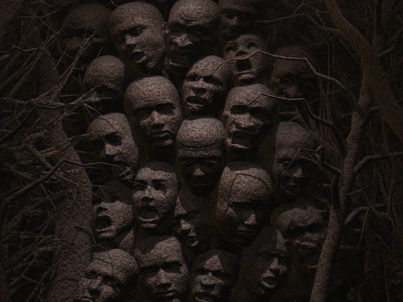 Кричащие головы обои