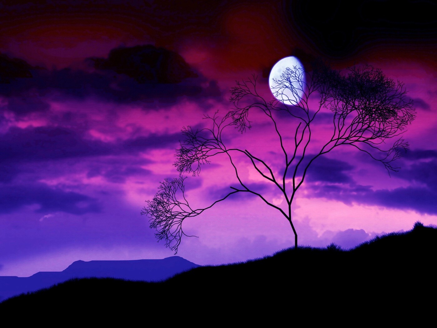 Фиолетовые небеса обои