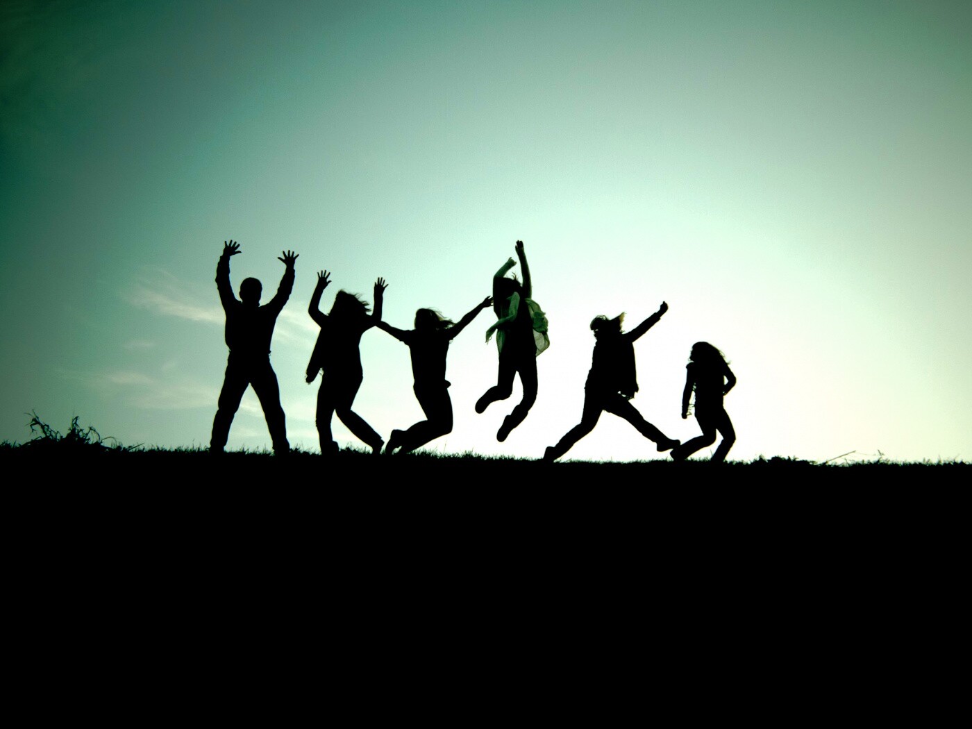 Силуэты людей обои