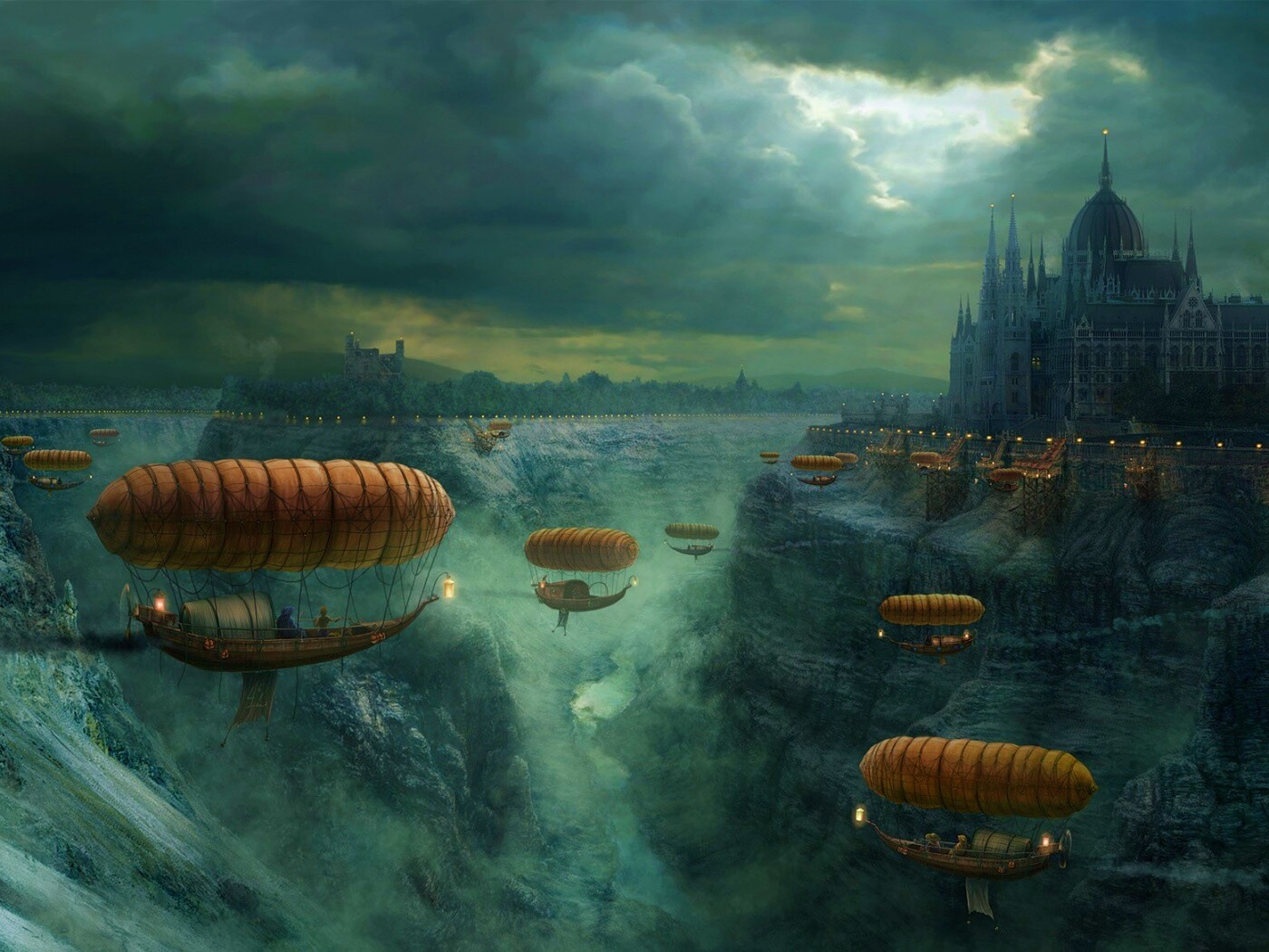 Фентезийный Будапешт обои