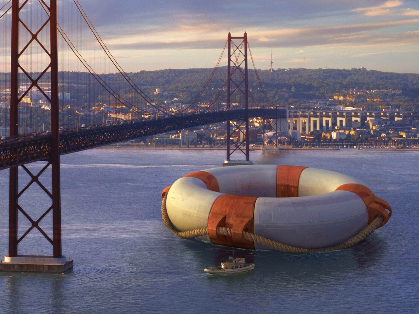 Огромный спасательный круг обои