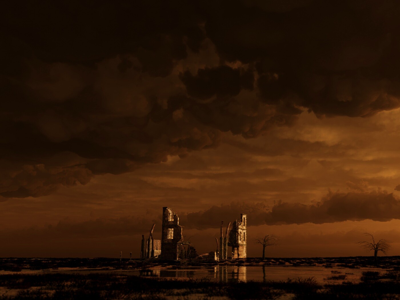 Руины здания обои