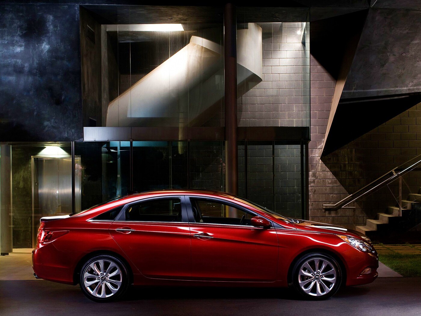 Красный хёндай солярис обои