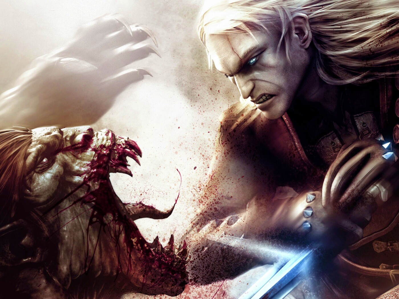 Ведьмак против  стрыги обои